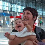 nácvik mávání na vzlétající letadlo